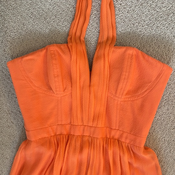 BCBGMaxAzria Orange Halter Prom Dress - Picture 5 of 14